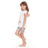 Girls summer pajama set Rabbit t-shirt + off-white shorts